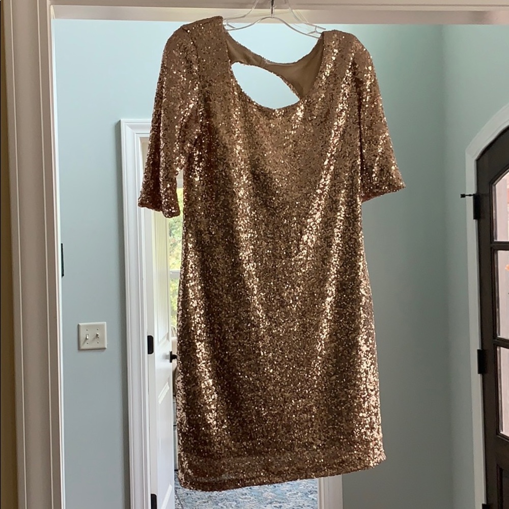 gold sequin formal dress